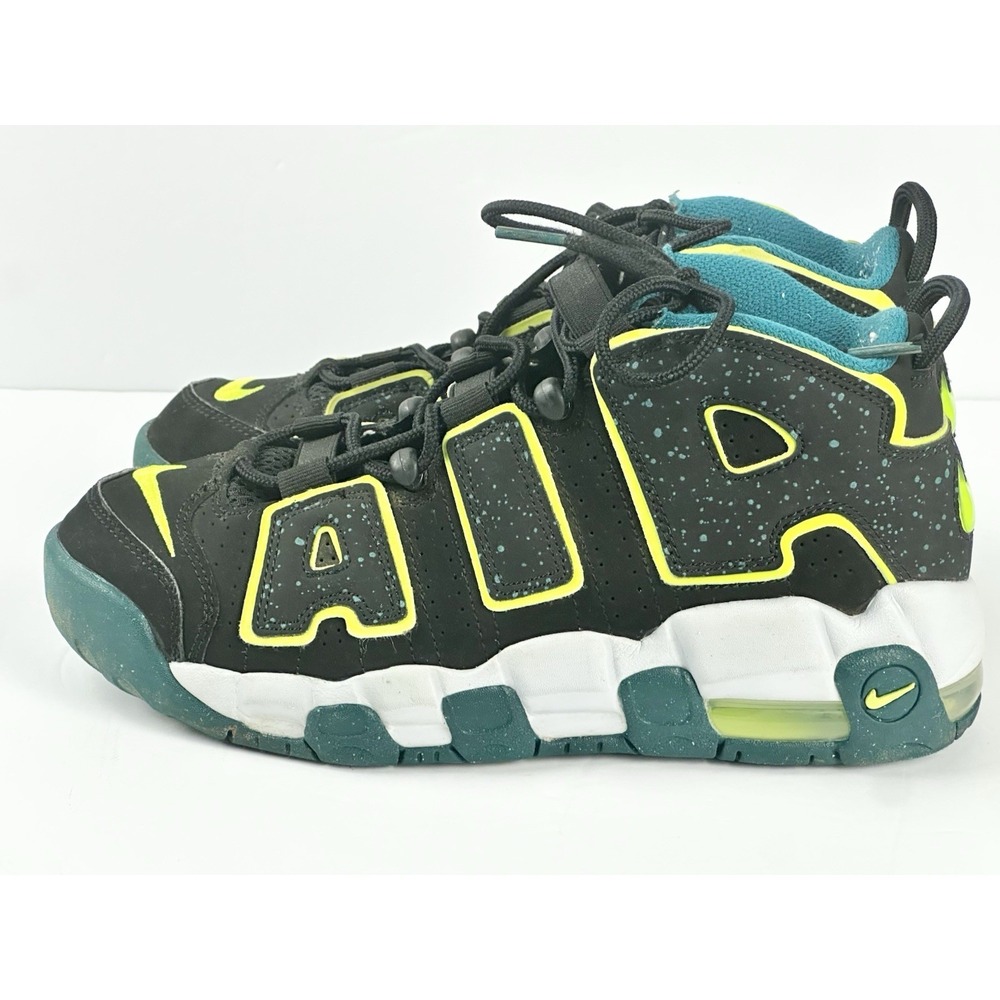 Nike‎ Air More Uptempo GS 7Y Mid Black Volt Geode Teal-DZ2809-001